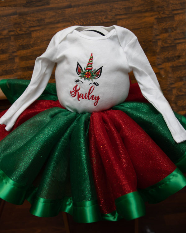 Christmas Unicorn tutu set