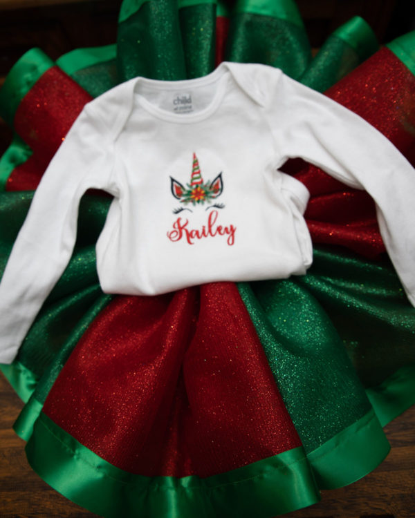 Christmas Unicorn tutu set